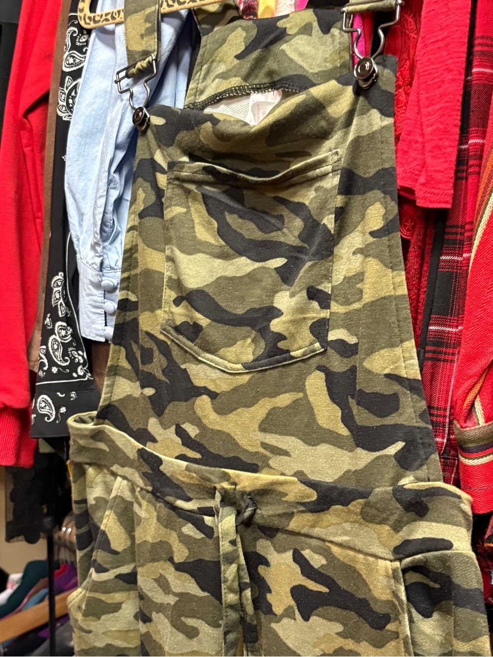 Women’s Camo Utility Overalls - Olive Green